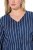 Ulla Popken 845863 Robe rayée à col V Bleu marine - Robes - Robes pour toutes les tailles