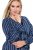 Ulla Popken 845863 Robe rayée à col V Bleu marine - Robes - Robes pour toutes les tailles
