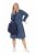 Ulla Popken 845863 Robe rayée à col V Bleu marine - Robes - Robes pour toutes les tailles