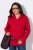 Ulla Popken 846021 Manteau en polaire Rouge - Manteaux - Manteaux femme grande taille