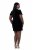 Ulla Popken 846051 Robe en velours à manches courtes Bleu marine - Robes de soirée - Robes de soirée grande taille