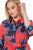 Ulla Popken 846164 Robe chemise fleurie Rouge - Robes midi - Robes midi grande taille