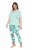 Ulla Popken 846971 Pyjama à motifs Vert clair - Pyjamas/vêtements de détente - 