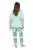 Ulla Popken 846971 Pyjama à motifs Vert clair - Pyjamas/vêtements de détente - 