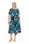 Ulla Popken 847324 Robe mi-longue imprimée Bleu marine - Robes midi - Robes midi grande taille