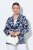Ulla Popken 847586 Blazer en jacquard fleuri Bleu marine - Blazers - Blazers grande taille pour femme