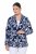 Ulla Popken 847586 Blazer en jacquard fleuri Bleu marine - Blazers - Blazers grande taille pour femme