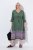 Ulla Popken 847798 Robe mi-longue trapèze à col V Vert foncé - Robes midi - Robes midi grande taille