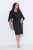 Ulla Popken 847909 Robe mi-longue fleurie Noir - Robes midi - Robes midi grande taille