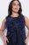 Ulla Popken 847918 Robe en mousseline fleurie Bleu marine - Robes midi - Robes midi grande taille