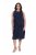 Ulla Popken 847918 Robe en mousseline fleurie Bleu marine - Robes midi - Robes midi grande taille