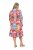 Ulla Popken 848015 Robe mi-longue imprimée à cordon Rose - Robes midi - Robes midi grande taille