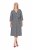 Ulla Popken 848052 Robe mi-longue rayée à ceinture à nouer Noir - Robes midi - Robes midi grande taille