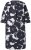 Ulla Popken 848061 Robe mi-longue fleurie à manches 3/4 Noir - Robes midi - Robes midi grande taille