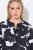 Ulla Popken 848061 Robe mi-longue fleurie à manches 3/4 Noir - Robes midi - Robes midi grande taille
