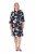 Ulla Popken 848061 Robe mi-longue fleurie à manches 3/4 Noir - Robes midi - Robes midi grande taille