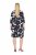 Ulla Popken 848061 Robe mi-longue fleurie à manches 3/4 Noir - Robes midi - Robes midi grande taille