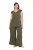 Ulla Popken 848131 Pyjama en dentelle Vert olive - Pyjamas/vêtements de détente - 