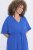 Ulla Popken 848224 Robe longue à manches courtes et col V Bleu - Robes maxi - Robes maxi grande taille