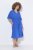 Ulla Popken 848224 Robe longue à manches courtes et col V Bleu - Robes maxi - Robes maxi grande taille