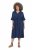 Ulla Popken 848224 Robe mi-longue à cordon Bleu marine - Robes midi - Robes midi grande taille