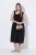 Ulla Popken 848305 Robe mi-longue sans manches à col V Noir - Robes midi - Robes midi grande taille