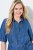 Ulla Popken 848491 Robe chemise Bleu denim - Robes midi - Robes midi grande taille