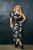 Ulla Popken 848510 Robe mi-longue fleurie Noir - Robes midi - Robes midi grande taille