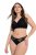 Ulla Popken 848522 Strings en dentelle lot de 3 Noir - Culottes - 