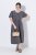 Ulla Popken 848575 Robe longue à manches courtes et poches Anthracite - Robes maxi - Robes maxi grande taille