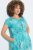 Ulla Popken 848696 Robe mi-longue imprimée à col V Turquoise - Robes midi - Robes midi grande taille