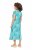 Ulla Popken 848696 Robe mi-longue imprimée à col V Turquoise - Robes midi - Robes midi grande taille