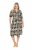 Ulla Popken 848789 Robe mi-longue imprimée à poches Bleu marine - Robes midi - Robes midi grande taille