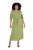 Ulla Popken 848829 Robe mi-longue à manches courtes et cordon Vert clair - Robes midi - Robes midi grande taille
