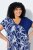 Ulla Popken 849033 Robe en mousseline à manches courtes et col V Bleu marine - Robes - Robes pour toutes les tailles