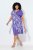 Ulla Popken 849033 Robe en mousseline imprimée Lilas - Robes - Robes pour toutes les tailles