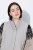 Ulla Popken 849221 Gilet matelassé à col côtelé Gris - Gilets sans manches - 