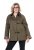 Ulla Popken 849246 Veste en similicuir Vert olive - Vestes - Vestes femme grande taille