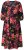 Ulla Popken 849593 Robe chemise fleurie Bleu marine - Robes maxi - Robes maxi grande taille