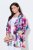 Ulla Popken 849728 Blazer fleuri en lin mélangé Blanc - Blazers - Blazers grande taille pour femme
