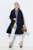 Ulla Popken 849803 Manteau stretch à col haut Bleu marine - Manteaux - Manteaux femme grande taille