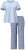 Ulla Popken 849850 Pyjama à carreaux Bleu clair - Pyjamas/vêtements de détente - 