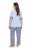 Ulla Popken 849850 Pyjama à carreaux Bleu clair - Pyjamas/vêtements de détente - 