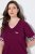 Ulla Popken 849850 Pyjama à carreaux Rouge baie - Pyjamas/vêtements de détente - 