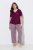 Ulla Popken 849850 Pyjama à carreaux Rouge baie - Pyjamas/vêtements de détente - 