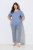 Ulla Popken 850045 Pyjama à manches courtes Bleu clair - Pyjamas/vêtements de détente - 