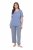 Ulla Popken 850045 Pyjama à manches courtes Bleu clair - Pyjamas/vêtements de détente - 