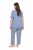 Ulla Popken 850045 Pyjama à manches courtes Bleu clair - Pyjamas/vêtements de détente - 
