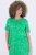 Ulla Popken 850204 Robe en jersey à manches courtes et col V Vert - Robes en jersey - 