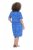 Ulla Popken 850204 Robe t-shirt imprimée à volants Bleu - Robes en jersey - 